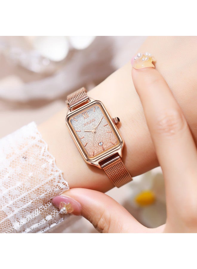 Julius Women'S Watch New Gradient Starry Sky Calendar Fashion Student Exam Quartz Watch Gradient Pink Ja-1503A - Image 3