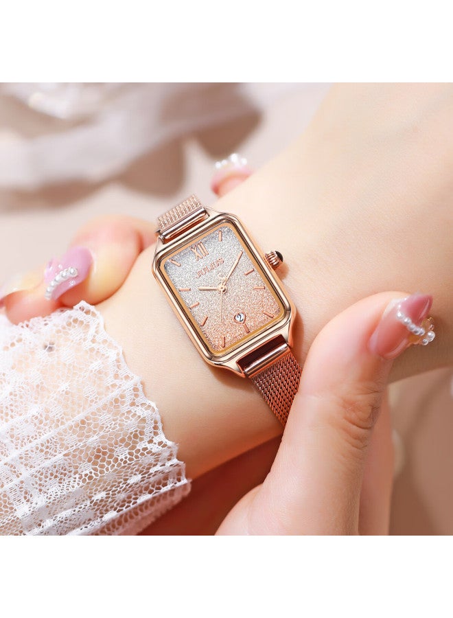 Julius Women'S Watch New Gradient Starry Sky Calendar Fashion Student Exam Quartz Watch Gradient Pink Ja-1503A - Image 2