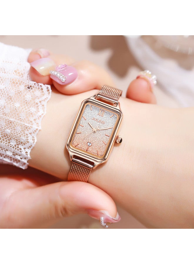 Julius Women'S Watch New Gradient Starry Sky Calendar Fashion Student Exam Quartz Watch Gradient Pink Ja-1503A - Image 1