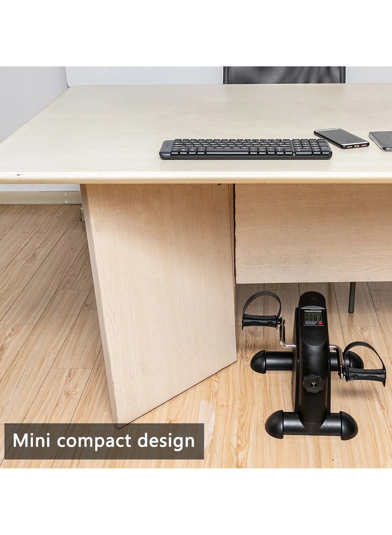 Arabest Under Desk Bike Pedal Exerciser with LCD Display - Portable Mini Exercise Bike for Seniors, Anti-Skid Mat & Adjustable Resistance, Compact Design for Arm/Leg Workout at Home/Office - Image 5