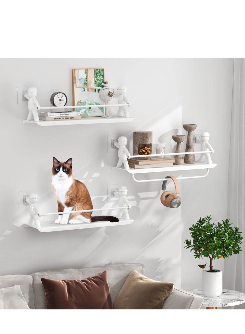 MIXDE 2 Pack Shower Caddy Organizer Shelf Basket with Towel Rack No Drilling Traceless Adhesive Bathroom Shelf Storage Organizer for Bathroom, Lavatory, Washroom, Restroom - Image 3