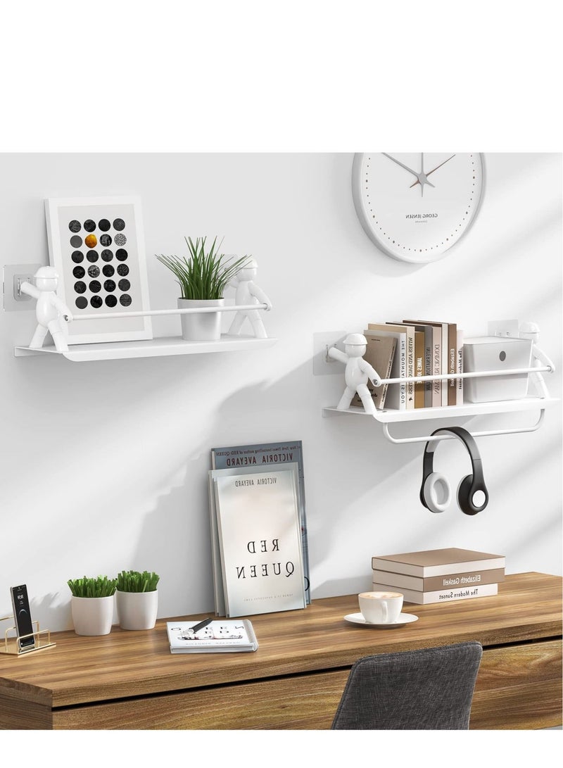 MIXDE 2 Pack Shower Caddy Organizer Shelf Basket with Towel Rack No Drilling Traceless Adhesive Bathroom Shelf Storage Organizer for Bathroom, Lavatory, Washroom, Restroom - Image 4