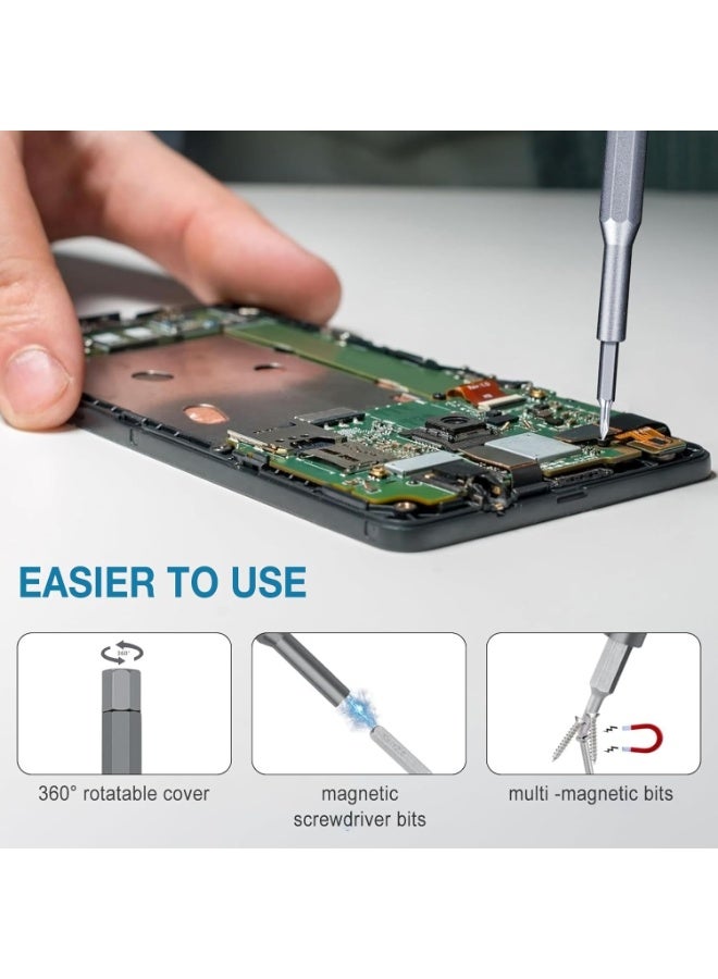 25-in-1 Small Precision Screwdriver Set, Professional Magnetic Mini Repair Tool Kit for Phone, Computer, Watch, Laptop, Macbook, Game Console, Electronic Jewelry, Toys, Computer, Eyeglass Repair - Image 5