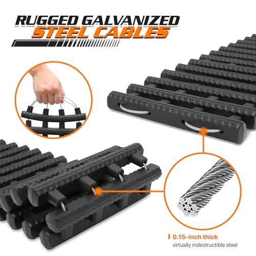 M-AUTO Snow Tire Traction Mats Portable Recovery Tracks for Vehicle in Mud, Snow, Ice, and Sand, 32" Coilable Recovery Emergency Devices with Storage Bag, Load 7.7 Ton - Image 5
