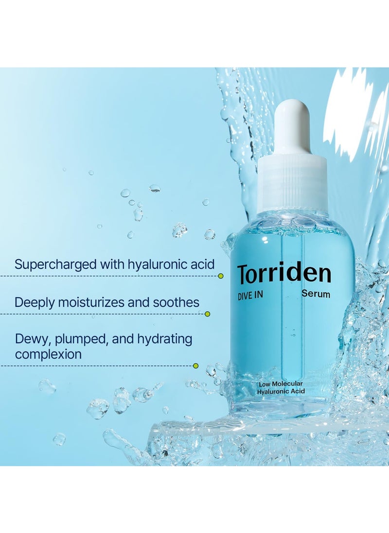 Torriden - DIVE-IN Low-Molecular Hyaluronic Acid Serum, 1.69 fl oz | Fragrance-free Face Serum for Dry, Dehydrated, Oily Skin | Vegan, Clean, Cruelty-Free Korean Skin Care - Image 1