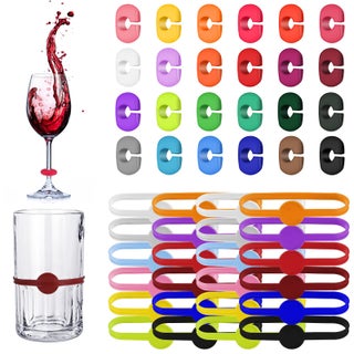 48 Pieces Wine Glass Charms Markers Colorful Silicone Glass Drink Markers Waterproof Cocktail Cup Tags Champagne Cup Labels Rings Bottle Strip Tag for Wine Bottle Bar Party Supplies - pzsku/ZD343E483D41EB86E1F70Z/45/1749491840/4fa6c643-98b2-4697-a5cd-943311e5cf59