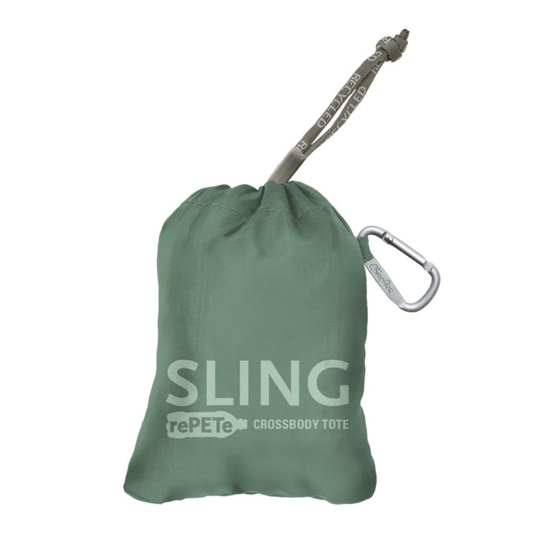ChicoBag Sling rePETe + Refine | Eco-friendly Messenger-Style Reusable Tote Bag (Sage) - Image 3