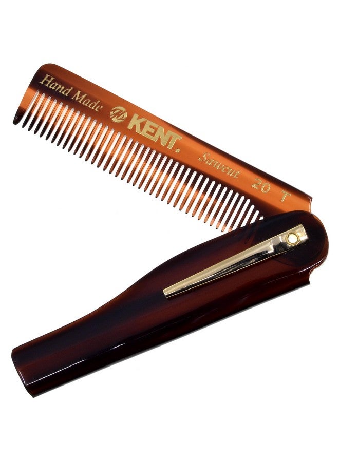 KENT 20T Handmade Folding Pocket Comb For Men Fine Tooth Hair Comb Straightener For Everyday Grooming Styling Hair Beard Or Mustache Use Dry Or With Balms Saw Cut Hand Polished Made In England - Image 2