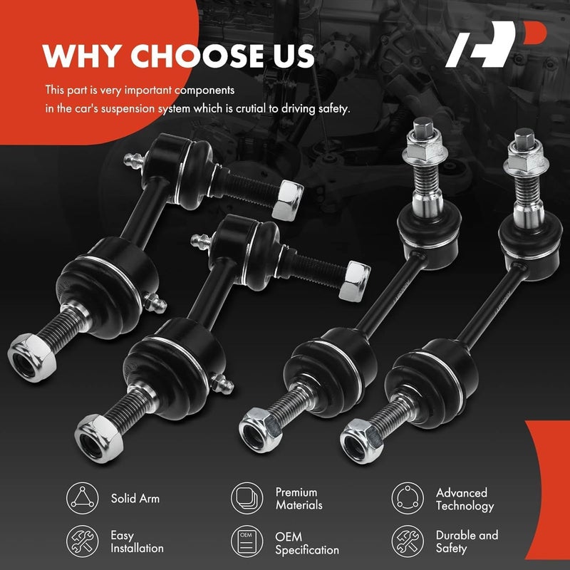 A-Premium 4Pcs Front and Rear Sway Bar Links Stabilizer links Compatible with Ford Expedition Lincoln Navigator 2003 2004 2005 - Image 5