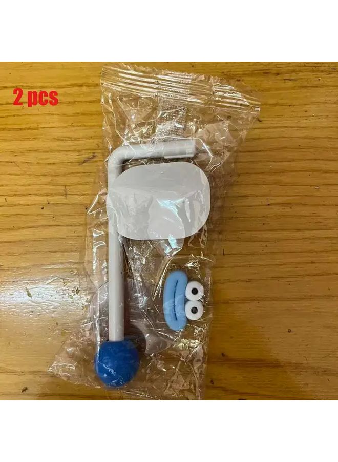 Blue Sausage Shaped Hooks Adhesive Ceiling Mounted No Screws Heavy Duty Storage - Image 1