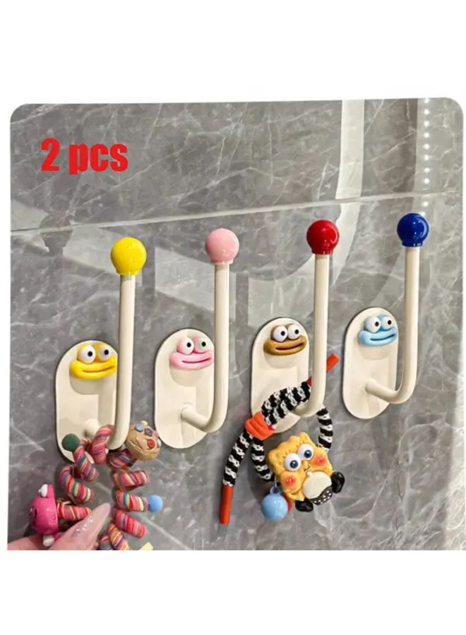 Blue Sausage Shaped Hooks Adhesive Ceiling Mounted No Screws Heavy Duty Storage - Image 2