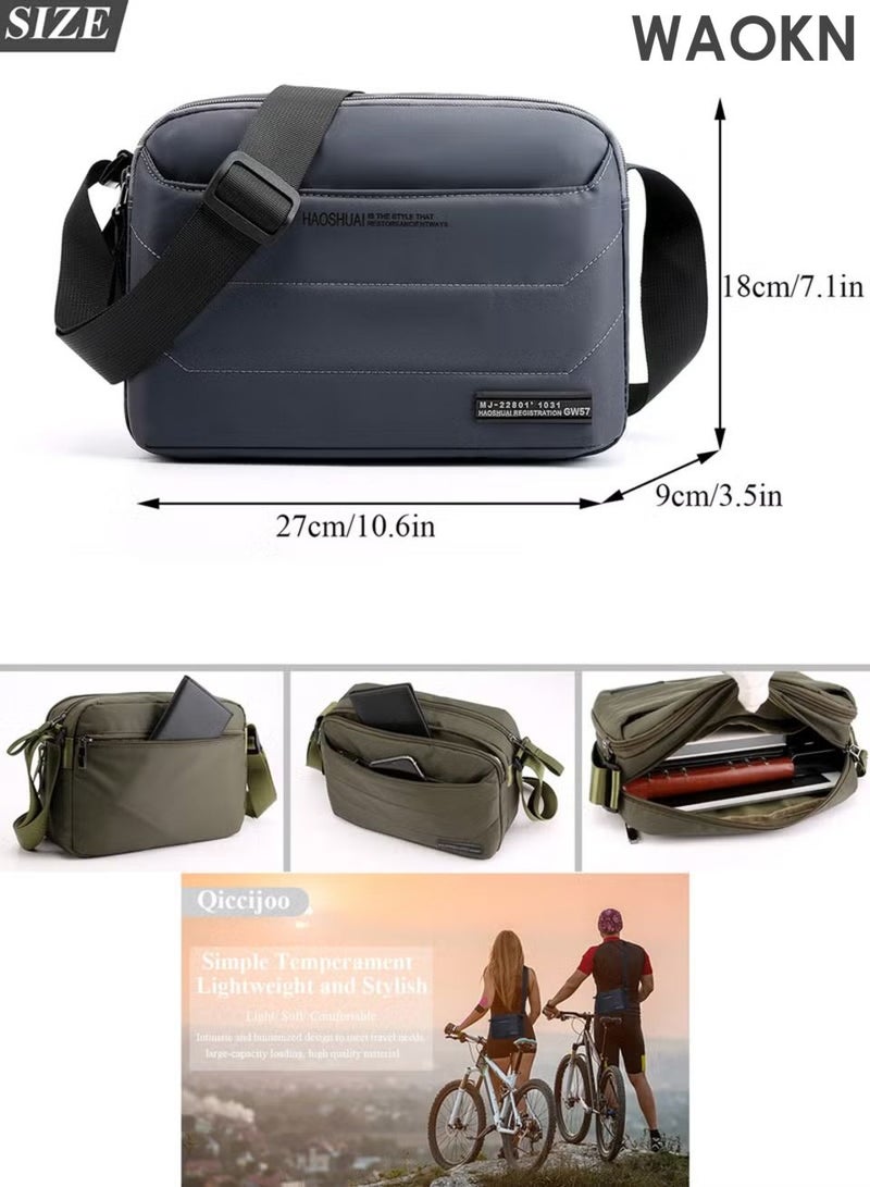 WAOKN Messenger Bag Small Crossbody Bags , Shoulder Bag for Men or Women , Sling Bag Travel Bag for Work Business Satchel Bags Purse , waterproof and wear-resistant , lightweight and portable , unisex , (Grey) . - Image 3
