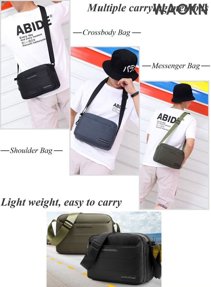 WAOKN Messenger Bag Small Crossbody Bags , Shoulder Bag for Men or Women , Sling Bag Travel Bag for Work Business Satchel Bags Purse , waterproof and wear-resistant , lightweight and portable , unisex , (Grey) . - Image 5