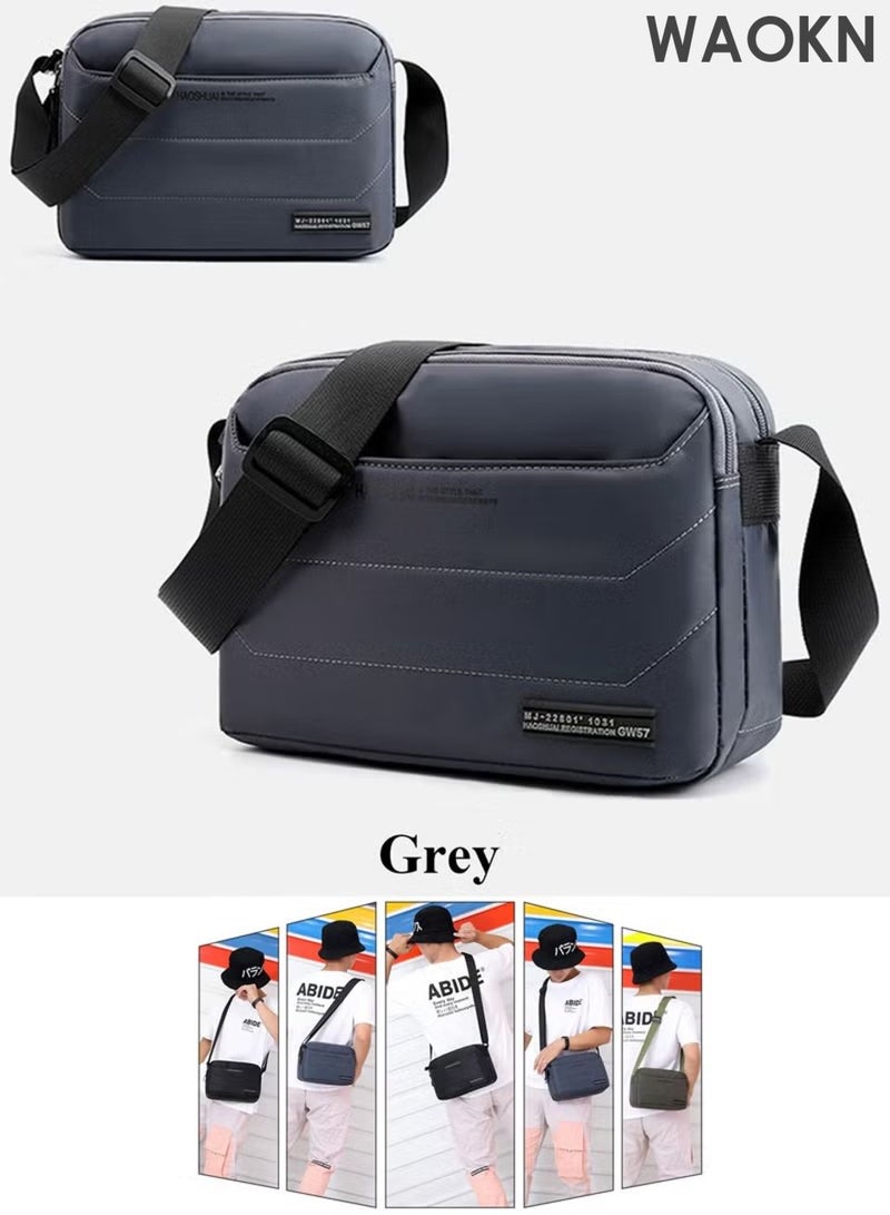 WAOKN Messenger Bag Small Crossbody Bags , Shoulder Bag for Men or Women , Sling Bag Travel Bag for Work Business Satchel Bags Purse , waterproof and wear-resistant , lightweight and portable , unisex , (Grey) . - Image 2