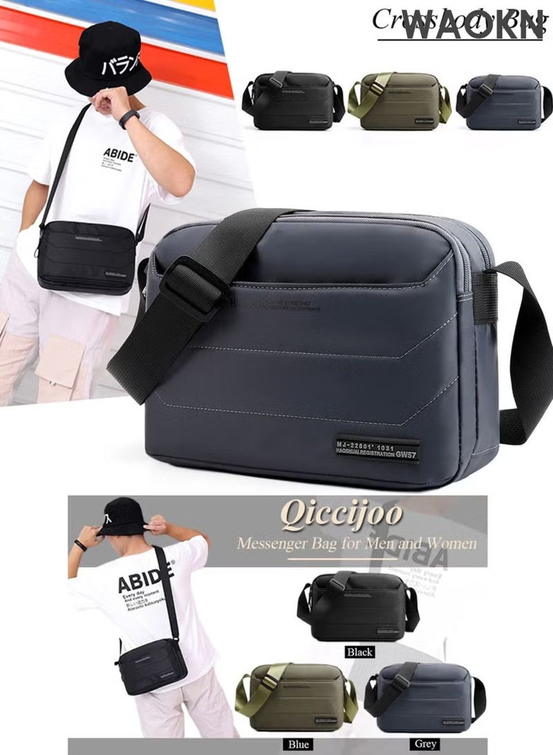 WAOKN Messenger Bag Small Crossbody Bags , Shoulder Bag for Men or Women , Sling Bag Travel Bag for Work Business Satchel Bags Purse , waterproof and wear-resistant , lightweight and portable , unisex , (Grey) . - Image 4