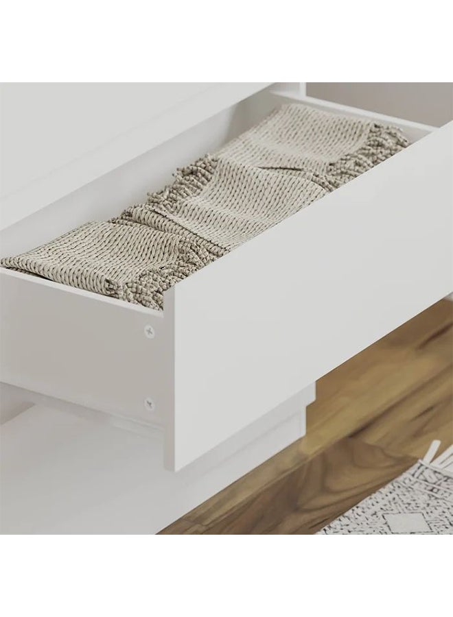 شاربدو طاولات جانبية لغرفة النوم بسيطة وحديثة وطاولة بجانب السرير من الخشب الصلب وإضاءة بسيطة متعددة الوظائف ونمط فاخر وخزانة صغيرة للتخزين بجانب السرير - Image 2