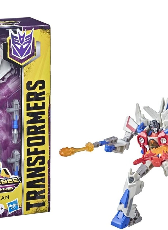 TRANSFORMERS - Transformers Bumblebee Cyberverse Adventures Toys Deluxe Class Starscream Action Figure, Seeker Strike Action Attack, 5-inch - Image 1