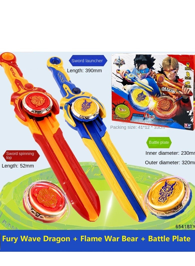 لعبة باتلنج توب بيرست جيرو، قمة دوارة مع قاذفة سيف، مجموعة ألعاب معركة للأولاد والبنات بعمر 5 و6 و7 و8 و9 و10 سنوات، هدايا للأولاد والبنات والأطفال - Image 2