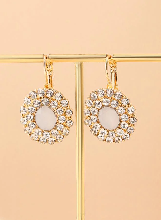 Take Two Rhinestone Round Earrings
