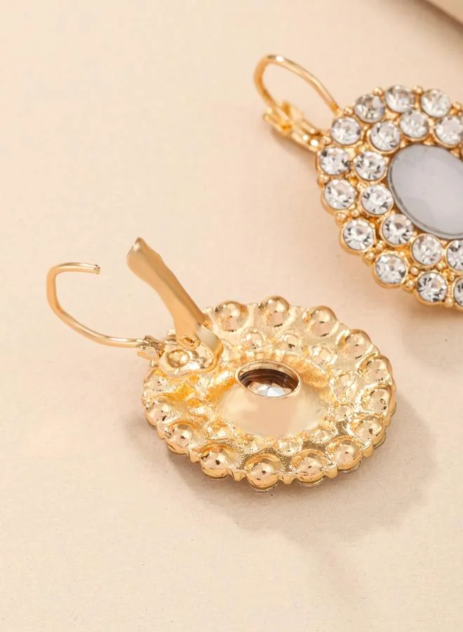 تايك تو أقراط دائرية مزينة بحجر الراين