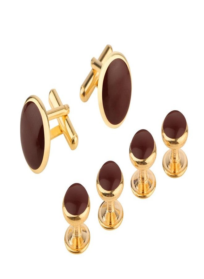 TRIPIN Cufflinks For Men Black And Golden Gold Brown Tuxedo Button Studs With Matching Cufflinks In A Gift Box Tshosil1679 - Image 1