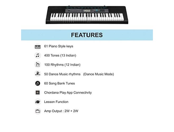 CASIO لوحة مفاتيح محمولة CTK-2550 بـ 61 مفتاح، أسود، لوحة مفاتيح CTK2500 - Image 4