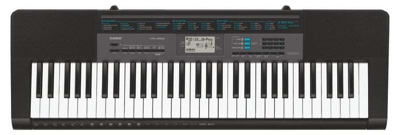 CASIO لوحة مفاتيح محمولة CTK-2550 بـ 61 مفتاح، أسود، لوحة مفاتيح CTK2500 - Image 1