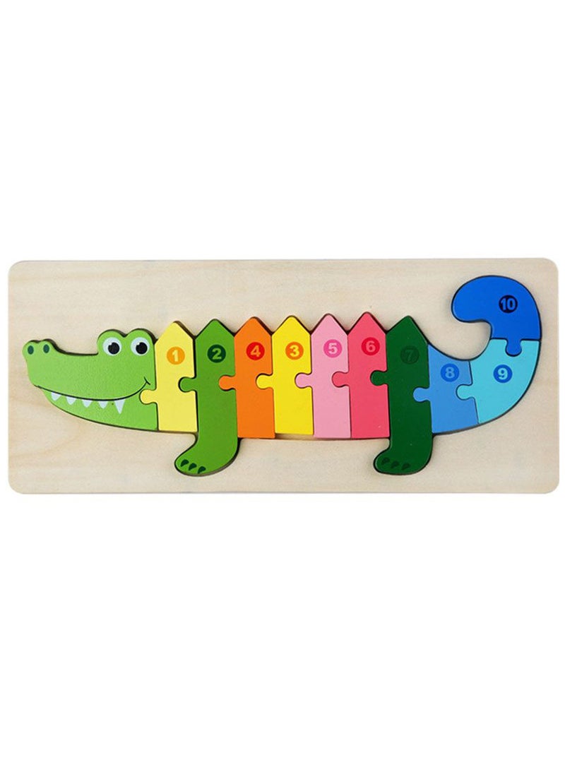 general 3d Educational Wooden Crocodile Toy