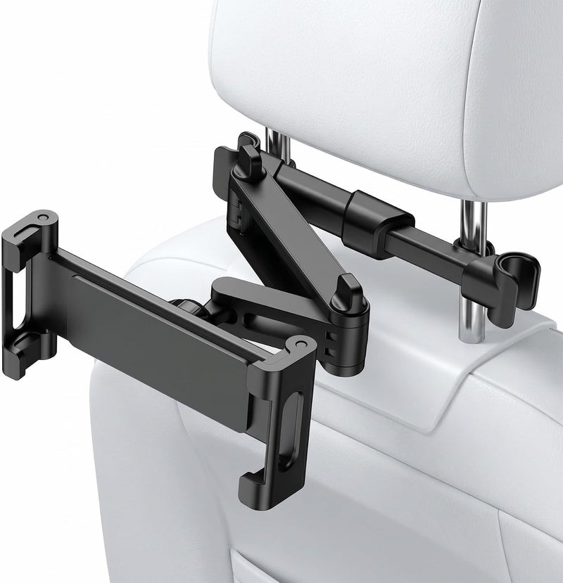 ToolHouse Car Headrest Tablet Stand - Adjustable Foldable and Extendable Arm, 360-Degree Rotating Holder for Many Tablets and Phones, Suitable for Backseat Passengers and Travel - Image 1