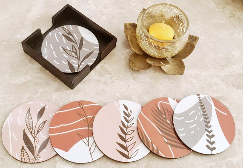 My Creative Hut Tea Coasters Set of 6, Beautiful Design with Stand for Tea Cups, Coffee Mugs, and Glasses, Ideal for Gifting Rakhi, Diwali (Jungle) - Image 5