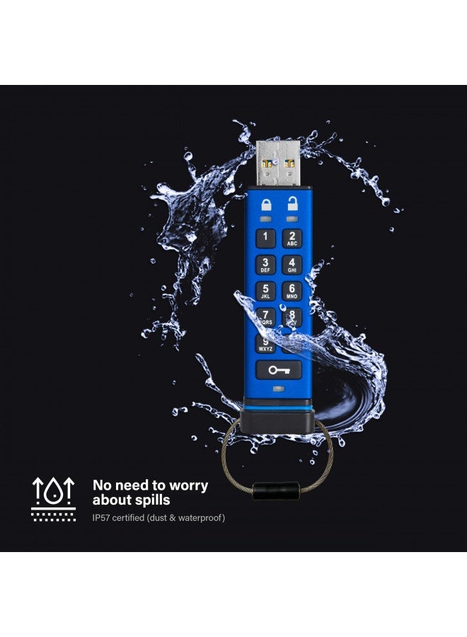 iStorage Istorage Datashur Pro 32 Gb | Encrypted Usb Memory Stick | Fips 140-2 Level 3 Certified | Password Protected | Dust/Water Resistant | Is-Fl-Da3-256-32 
