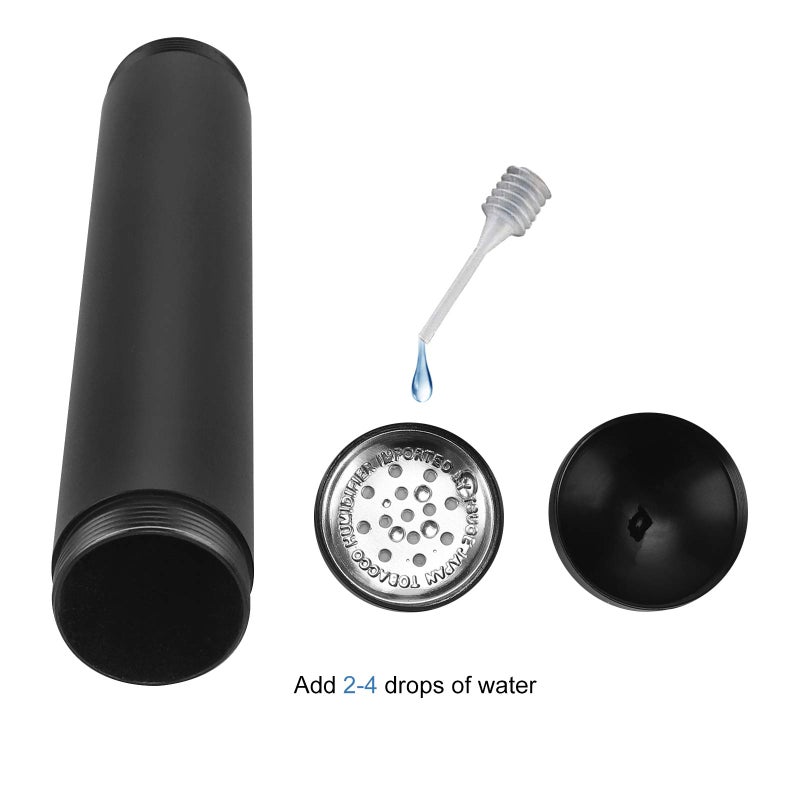 Fortune Nexus Air Tight Smell Proof Metal Cigar Case Tube with Built in Humidifier (Black) - Image 2