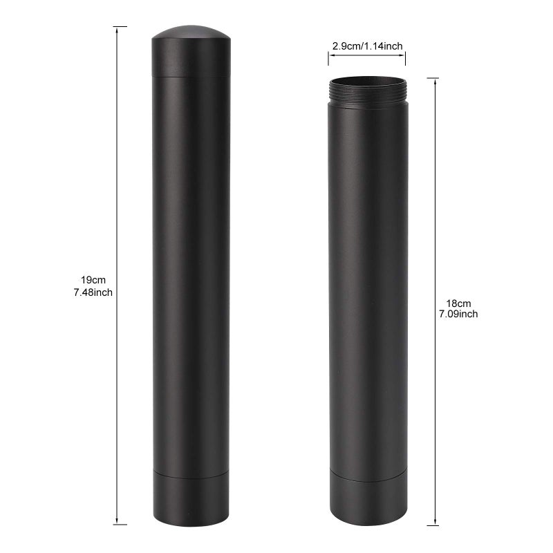 Fortune Nexus Air Tight Smell Proof Metal Cigar Case Tube with Built in Humidifier (Black) - Image 3