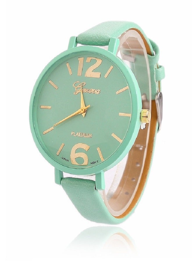 Geneva Luxury Women's Quartz Watch with PU Leather Strap and Water Resistant - Image 1