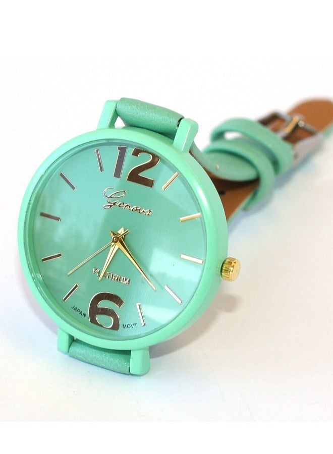 Geneva Luxury Women's Quartz Watch with PU Leather Strap and Water Resistant - Image 2