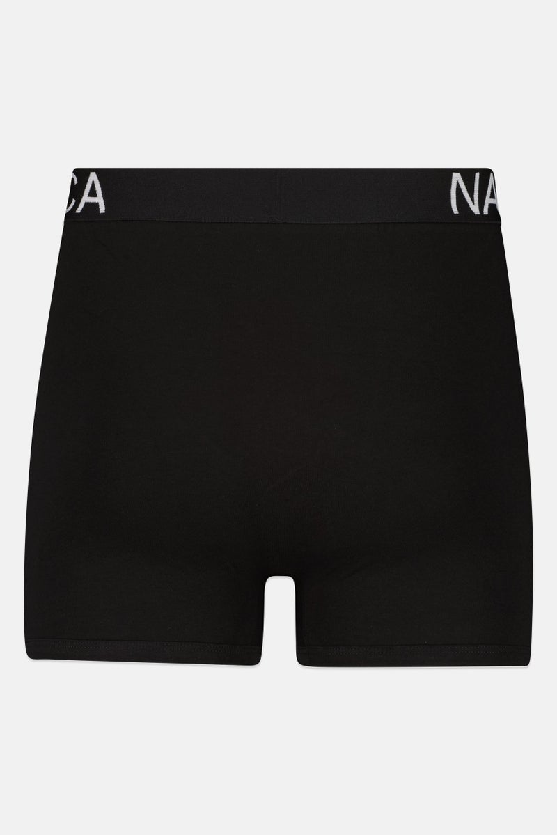 NAUTICA Men 3 Pieces Brand Logo Boxer, Black - Image 2