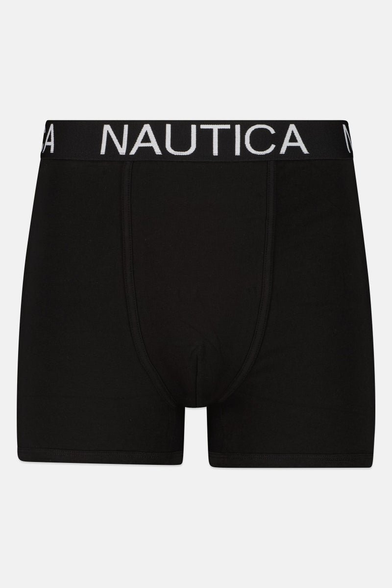 NAUTICA Men 3 Pieces Brand Logo Boxer, Black - Image 3