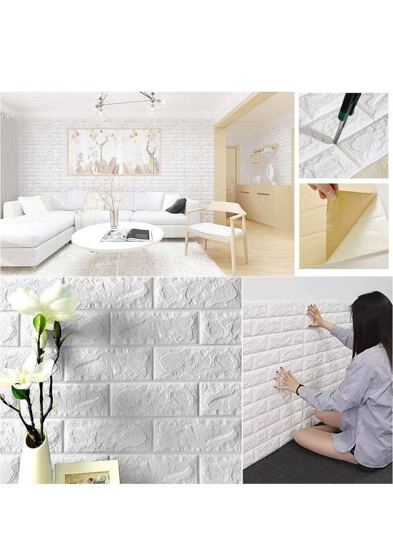 LINGWEI 5PCS 3D Brick Wall Stickers PE Foam Self Adhesive Wallpaper Removable and Waterproof Art Wall Tiles For Bedroom Living Room Background TV Decor - Image 5