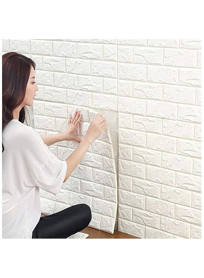 LINGWEI 5PCS 3D Brick Wall Stickers PE Foam Self Adhesive Wallpaper Removable and Waterproof Art Wall Tiles For Bedroom Living Room Background TV Decor - Image 1