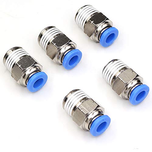 CEKER 1/4" NPT Push to Connect Air Fittings 6mm Tube Od Pneumatic Push in Connectors Air Hose Quick Connect Fittings 5Packs - Image 1