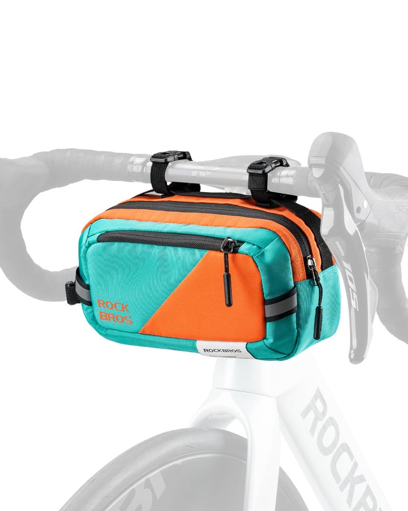 ROCKBROS Bike Handlebar Bag Large Capacity Bicycle Handle Bar Bag Quick Release Bike Front Bag Bike bag with Shoulder Strap Cycling Accessories for Men Women - Image 1