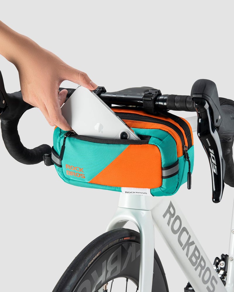 ROCKBROS Bike Handlebar Bag Large Capacity Bicycle Handle Bar Bag Quick Release Bike Front Bag Bike bag with Shoulder Strap Cycling Accessories for Men Women - Image 2