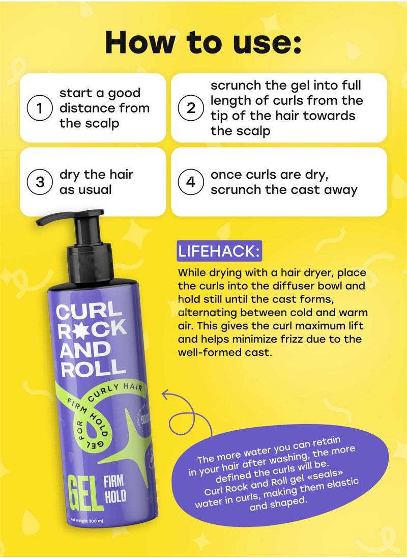 CURL ROCK AND ROLL - Curl Rock and Roll Hair Styling Gel - Moisturizes and Nourishes - Paraben-Free & Sulfate-Free - Strong Hold, 300 ml - Image 1