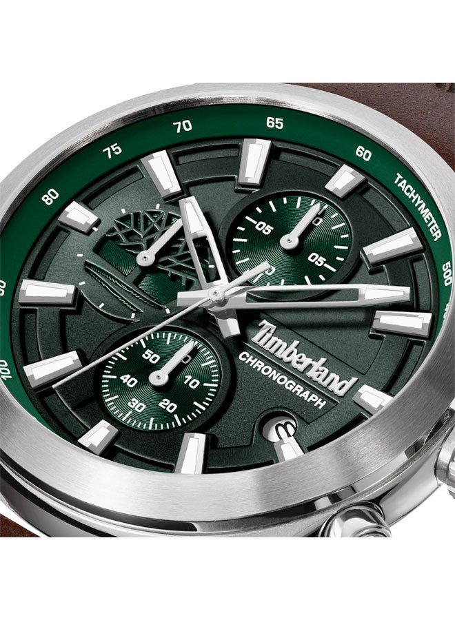 Timberland Men Ashmont Green Dial Leather Strap Chronograph Watch for Men, 44mm - Image 4
