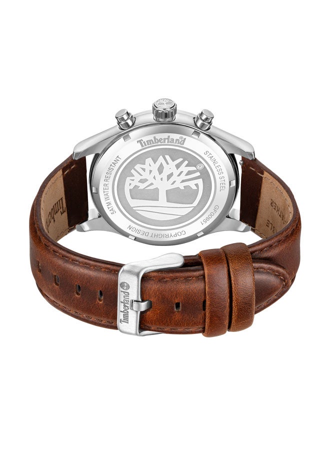 Timberland Men Ashmont Green Dial Leather Strap Chronograph Watch for Men, 44mm - Image 3