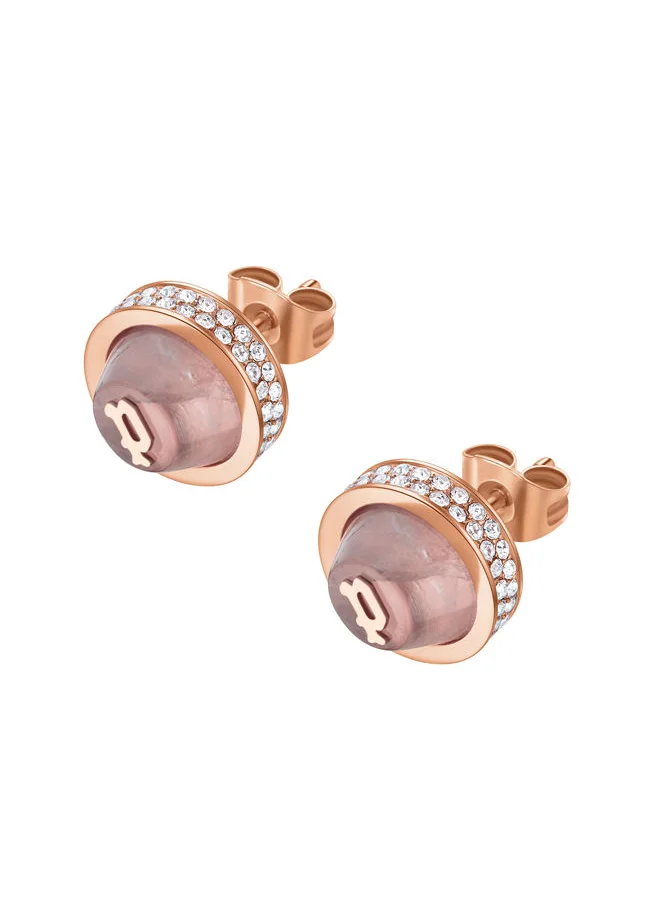 بوليس Beaming Earring for Women Rose Gold Plating with Quartz