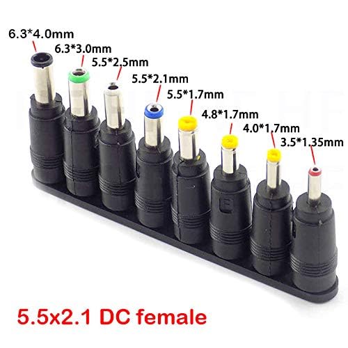 CentIoT - DC 5.5X 2.1 MM Female DC Socket Adapter Connectors to 6.3 6.0 5.5 4.8 4.0 3.5mm 2.5 2.1 1.7 1.35mm Male Jack Plug Power Adaptor (8 in 1) - Image 4