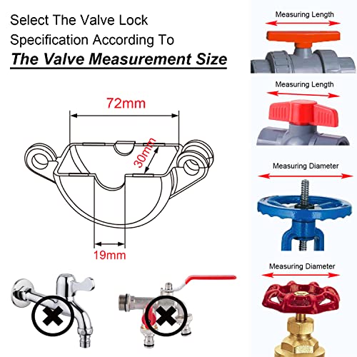 Young Dance Gate Valve Lockout and Safety Padlock,1Set, Hose Bib Lock for Outdoor Faucet Knob/Water Spigot/Propane Tank,1 to 2-1/2 in Dia Valve Handles,Secure Lock Device for Outside Garden Valve - Image 3