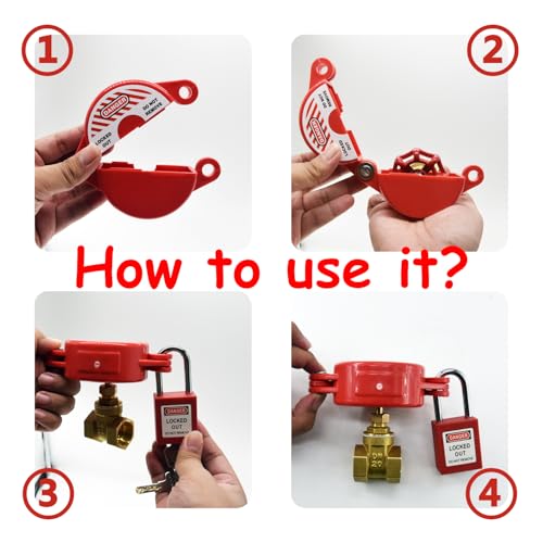 Young Dance Gate Valve Lockout and Safety Padlock,1Set, Hose Bib Lock for Outdoor Faucet Knob/Water Spigot/Propane Tank,1 to 2-1/2 in Dia Valve Handles,Secure Lock Device for Outside Garden Valve - Image 5