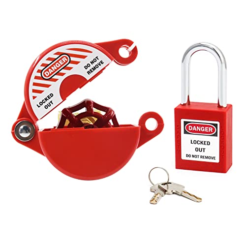 Young Dance Gate Valve Lockout and Safety Padlock,1Set, Hose Bib Lock for Outdoor Faucet Knob/Water Spigot/Propane Tank,1 to 2-1/2 in Dia Valve Handles,Secure Lock Device for Outside Garden Valve - Image 1